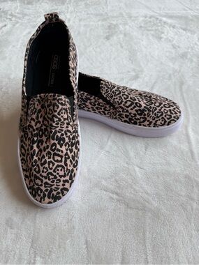 ASOS Leopard-Print Slip-On Sneakers in Blush and Black